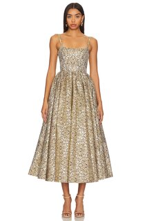 Платье миди Alice + Olivia Fay, цвет Champagne Multi