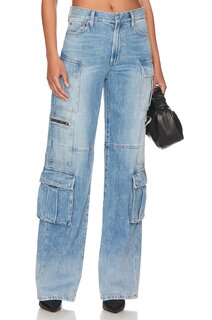 Джинсы Alice + Olivia Cay Baggy Cargo, цвет Brea Blue