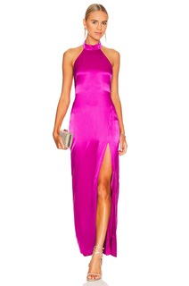 Платье NICHOLAS Ramina Halter Neck Gown, цвет Ruby