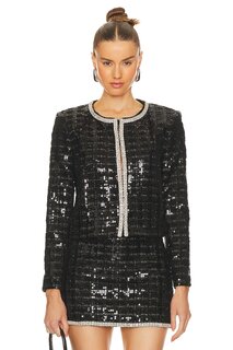 Куртка Alice + Olivia Kidman Sequin Tweed, черный