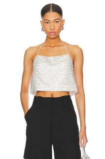 Топ Alice + Olivia Grazi Crop, цвет Off White &amp; Silver