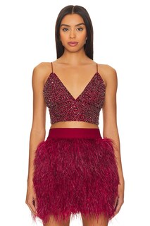 Топ Alice + Olivia Carli Crystal Bra, цвет Bordeaux