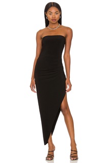 Платье Norma Kamali Strapless Side Drape Gown, черный