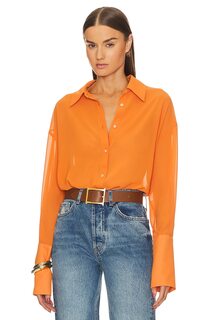 Рубашка Helsa Sheer Button Slim, оранжевый
