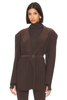 Куртка Norma Kamali x REVOLVE Oversized Single Breasted, цвет Chocolate