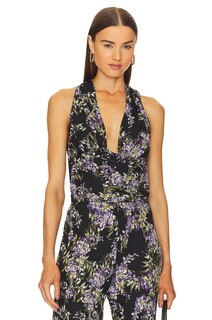 Топ Norma Kamali Halter Drape, цвет Lavender Floral