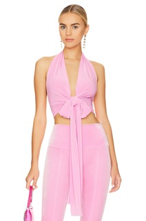 Топ Norma Kamali Halter Wrap, цвет Candy Pink