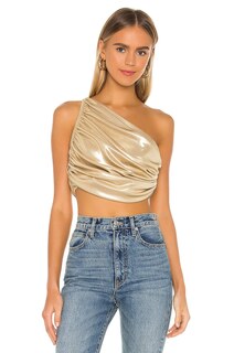 Топ Norma Kamali X REVOLVE Diana Crop, цвет Gold Lame