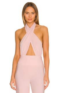 Боди Norma Kamali Cross Halter, цвет Blush