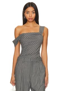 Топ House of Harlow 1960 x REVOLVE Marichelle, цвет Grey Lurex Stripe