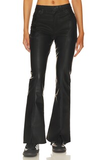 Юбка Hudson Jeans Barbara Faux Leather High Rise Flare, черный