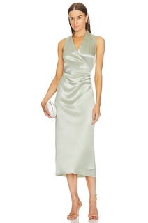 Платье Vince Draped Pleat Sleeveless Wrap, цвет Glass