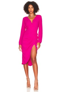 Платье Amanda Uprichard x REVOLVE Long Sleeve Roma, цвет Hot Pink