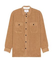 Рубашка Norse Projects Silas Textured Cotton Wool Overshirt, кэмел