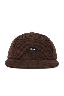 Кепка Obey Cord Label 6 Panel Strapback, коричневый