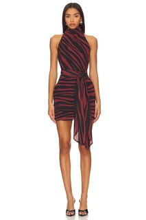 Платье мини Amanda Uprichard x REVOLVE Sandrine, цвет Black Brown Zebra