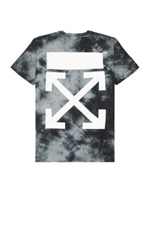 Футболка OFF-WHITE Arrow Tie Dye Slim Short Sleeve, цвет Warm Grey &amp; White