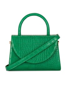 Сумка olga berg Nadia Faux Leather Embossed Top Handle, зеленый