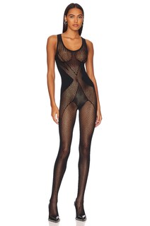 Комбинезон Wolford Romance Net Catsuit, черный