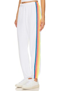 Спортивные брюки Aviator Nation 5 Stripe, цвет White &amp; Neon Rainbow
