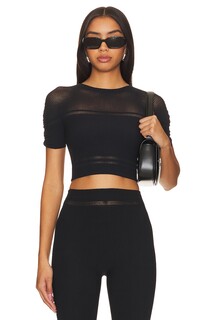 Топ Wolford Net Lines Short Sleeves, черный