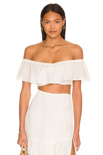 Топ Indah Ella Off The Shoulder Flounce, слоновая кость