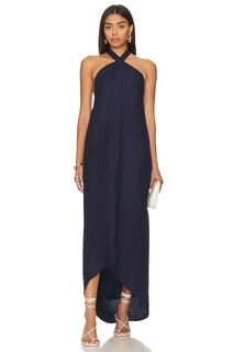 Платье макси onia Air Linen Halter, цвет Deep Navy