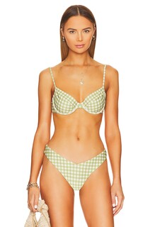 Топ бикини WeWoreWhat Underwire, цвет Gingham Fern