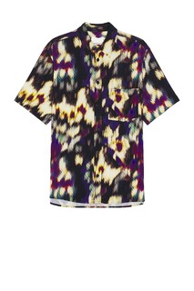 Рубашка Isabel Marant Vabilio Watercolor, цвет Ochre &amp; Black