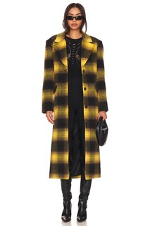 Пальто Apparis Alma Plaid, цвет Noir &amp; Yellow