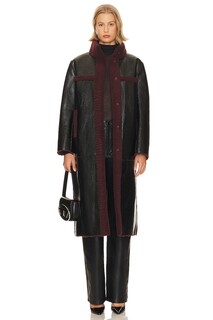 Пальто Apparis Tilly Patent Reversible, цвет Noir &amp; Burgundy