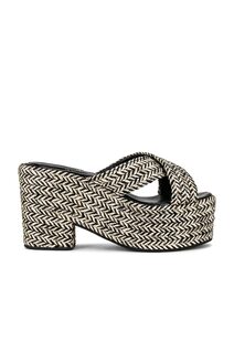 Мюли Jeffrey Campbell Isadore Platform, цвет Black Beige Woven