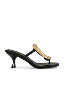 Мюли Jeffrey Campbell Linq-Up, цвет Black Satin Gold