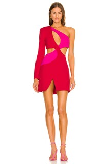 Платье мини PatBO One Sleeve Cutout, цвет Cherry &amp; Fuchsia