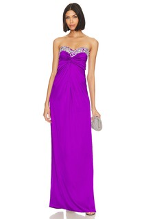Платье PatBO Hand-beaded Strapless Gown, фиолетовый