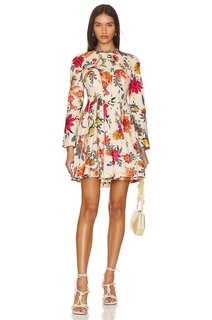 Платье мини Zimmermann Ginger, цвет Ivory Floral