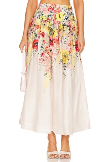 Юбка миди Zimmermann Alight Basque, цвет Ivory Floral