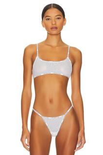 Бюстгальтер Alexander Wang Classic Bandeau With Logo Elastic Binding, белый