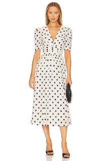 Платье миди Zimmermann Midi Dress, цвет Cream &amp; Black Dot