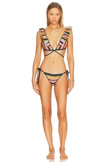 Комплект бикини Zimmermann Alight Wrap, цвет Lurex Multi Stripe