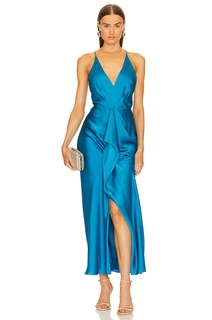 Платье SIMKHAI Giana Draped Gown, цвет Phthalo Blue
