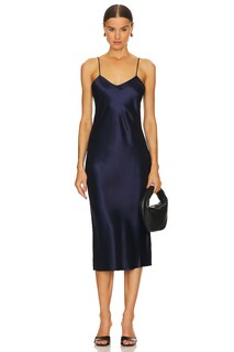 Платье миди Polo Ralph Lauren Midi Slip Dress, темно-синий