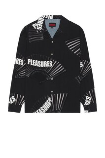 Рубашка Pleasures Fans Long Sleeve Button Down, черный