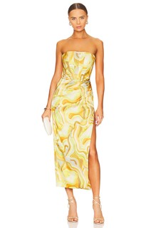 Платье миди Bardot Tiani, цвет Yellow Swirl