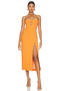 Платье миди Bardot Brisa, цвет Orange Fizz