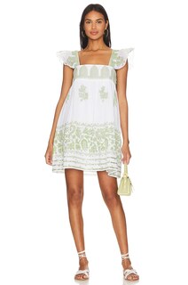Платье juliet dunn Baby Doll, цвет White &amp; Olive Green
