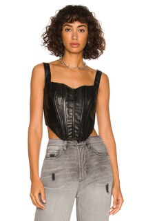 Бюстье Bardot Faux Leather Corset, черный