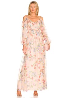 Платье макси BCBGMAXAZRIA Chiffon, цвет Iridescent Floral Bouquet
