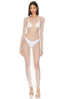 Платье Beach Bunny Champagne Nights Mesh, белый