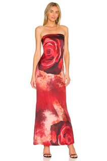 Платье Kim Shui Tube Silk Gown, цвет Red Rose